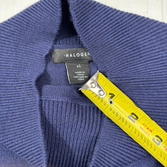 Puff Balloon Sleeve Halogen Navy Blue Short Sleeve Sweater Nordstrom XL Mock - Picture 5 of 13